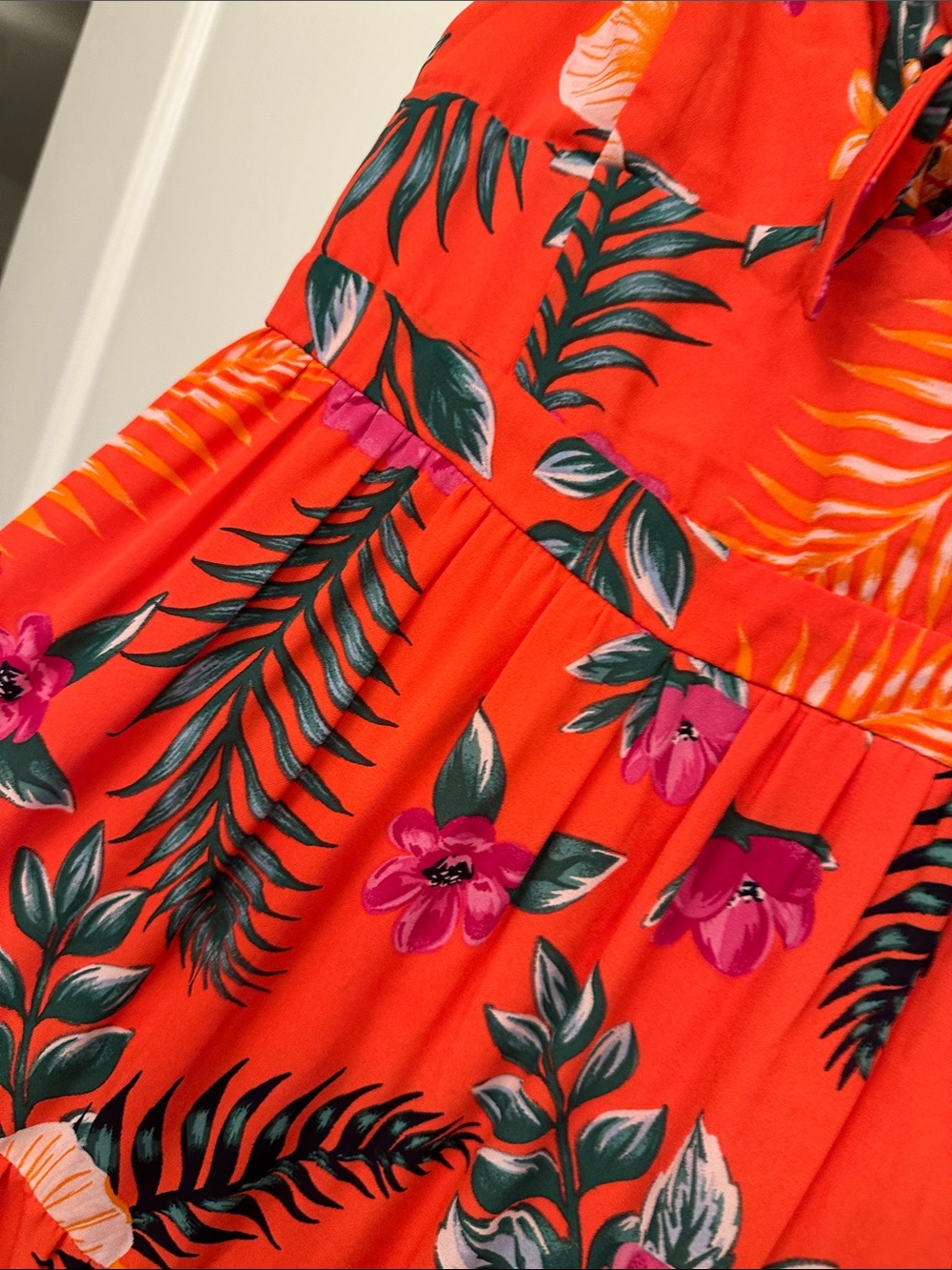 miami Red Coral Floral Tie-Front Maxi Skirt - Picture 7 of 12